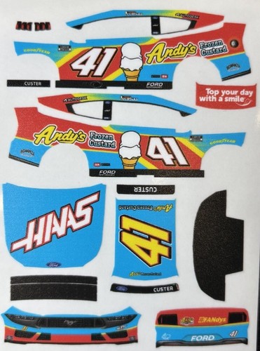 Calcomanías personalizadas 2025 Cole Custer #41 Andy’s escala 1/64 NASCAR pelar y pegar
