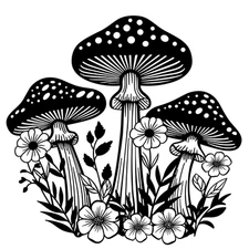 Boho Floral Mushroom Patch  Premium Customizable Vinyl Decal Waterproof