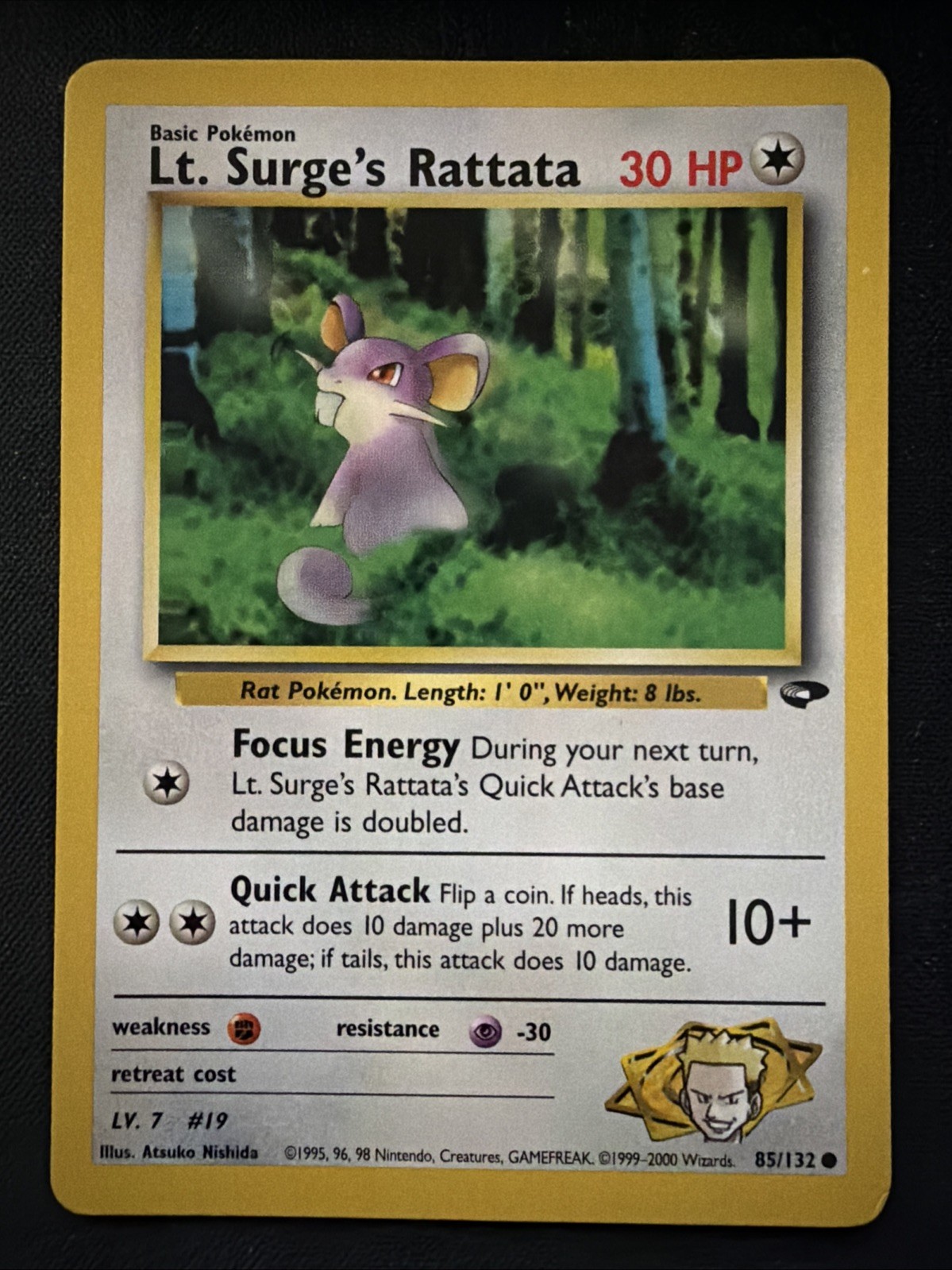 Lt. Surge's Rattata - 2000 Pokemon Gym Challenge 85/132 - Vintage WOTC