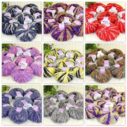 Sale New 8BallsX25g Luxury Soft Mohair Warm Wrap Shawl Hand Knit Crochet Yarn 41 - Picture 18 of 24