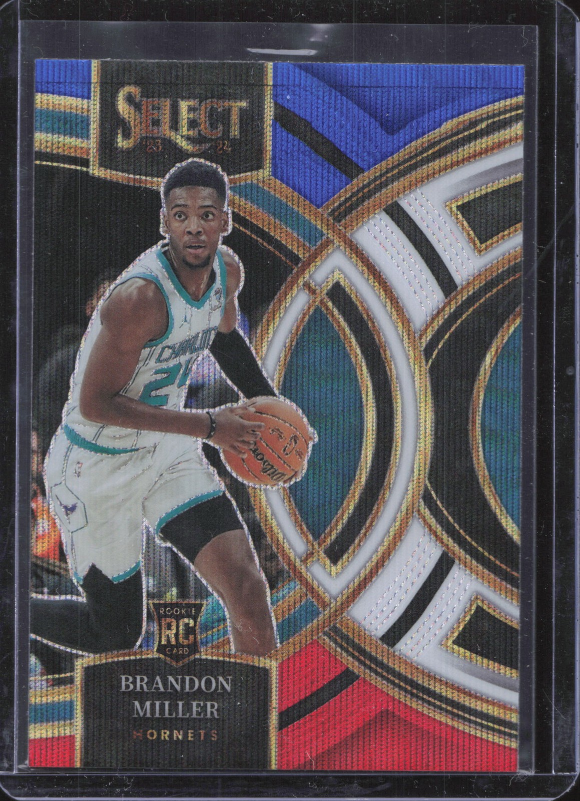 2023-24 Panini Select #130 Brandon Miller Tri-Color Prizms