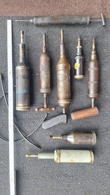 Bundle Collection 7 x Old Grease Guns Vintage Truck Car Tractor Machines