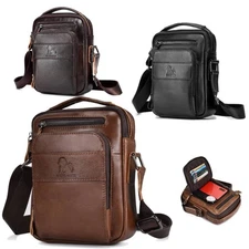  Men’s Genuine Leather Messenger Bag Business Bag Retro Satchel Shoulder Bag 