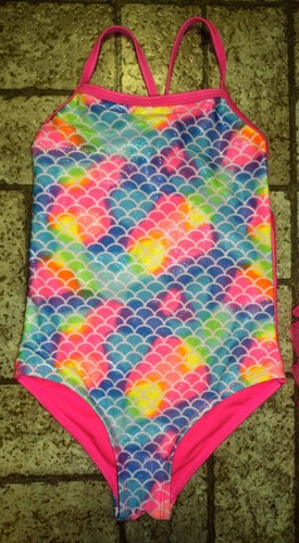 Wonder Nation Girl's Sparkly Mermaid Swimsuit w/ Skirt. Sz. XS (4-5). Cute! - Picture 4 of 4