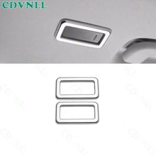 For Jaguar F-PACE 2017-2021 Matte Silver Rear Reading Light Frame Cover Trim 2*