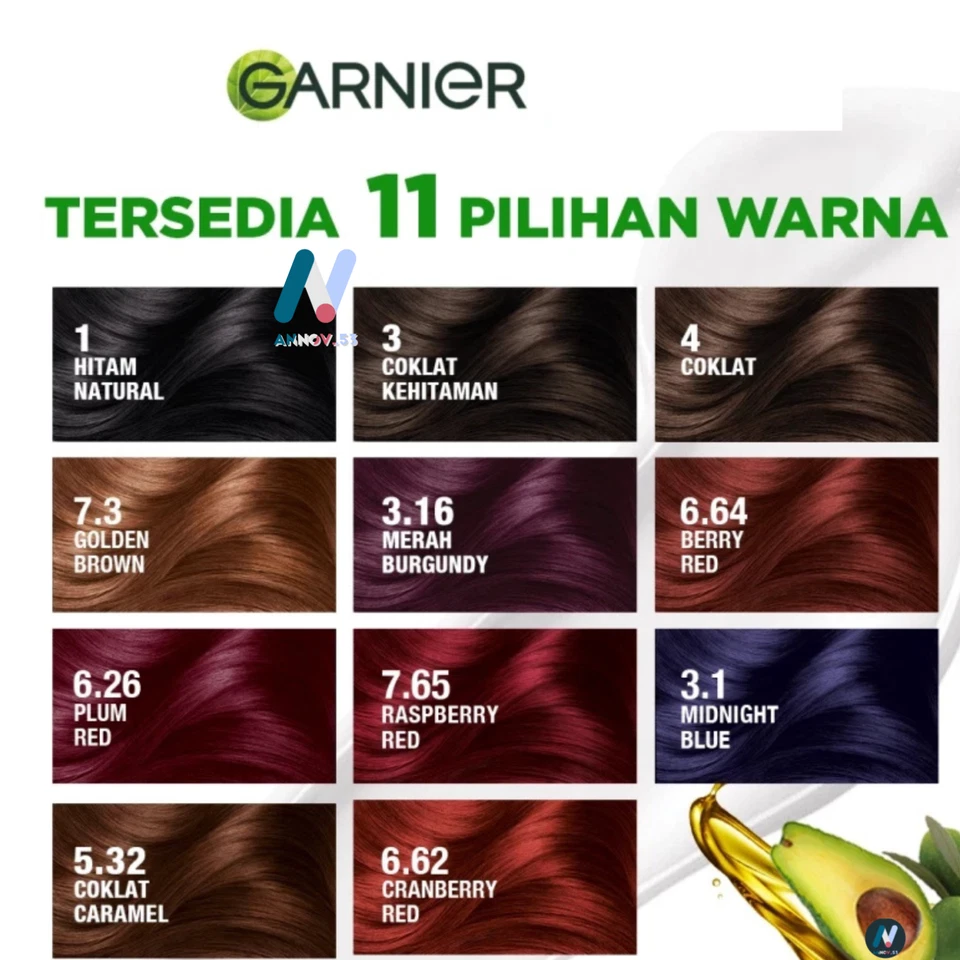 Tinte para el cabello GARNIER todo color natural brillante aguacate aceite de oliva vegano larga duración 105 ml Foto 2 de 4