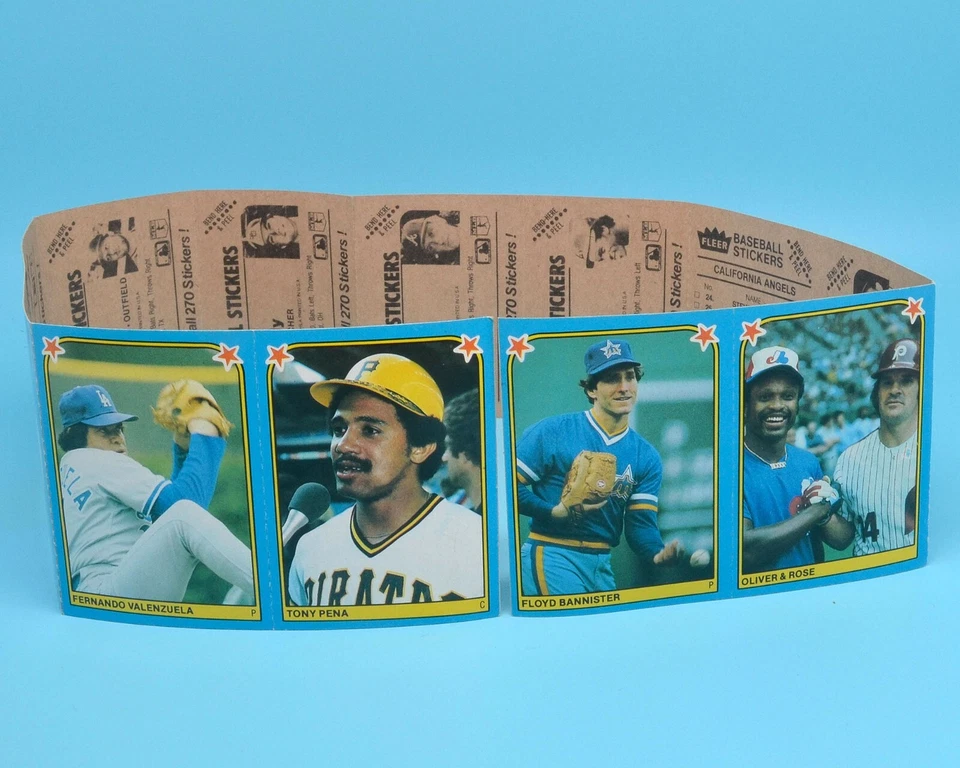 1983 Fleer 美国职棒大联盟棒球贴纸未剪 12 张 • Henderson Nolan Ryan — 第 3/4 张图片