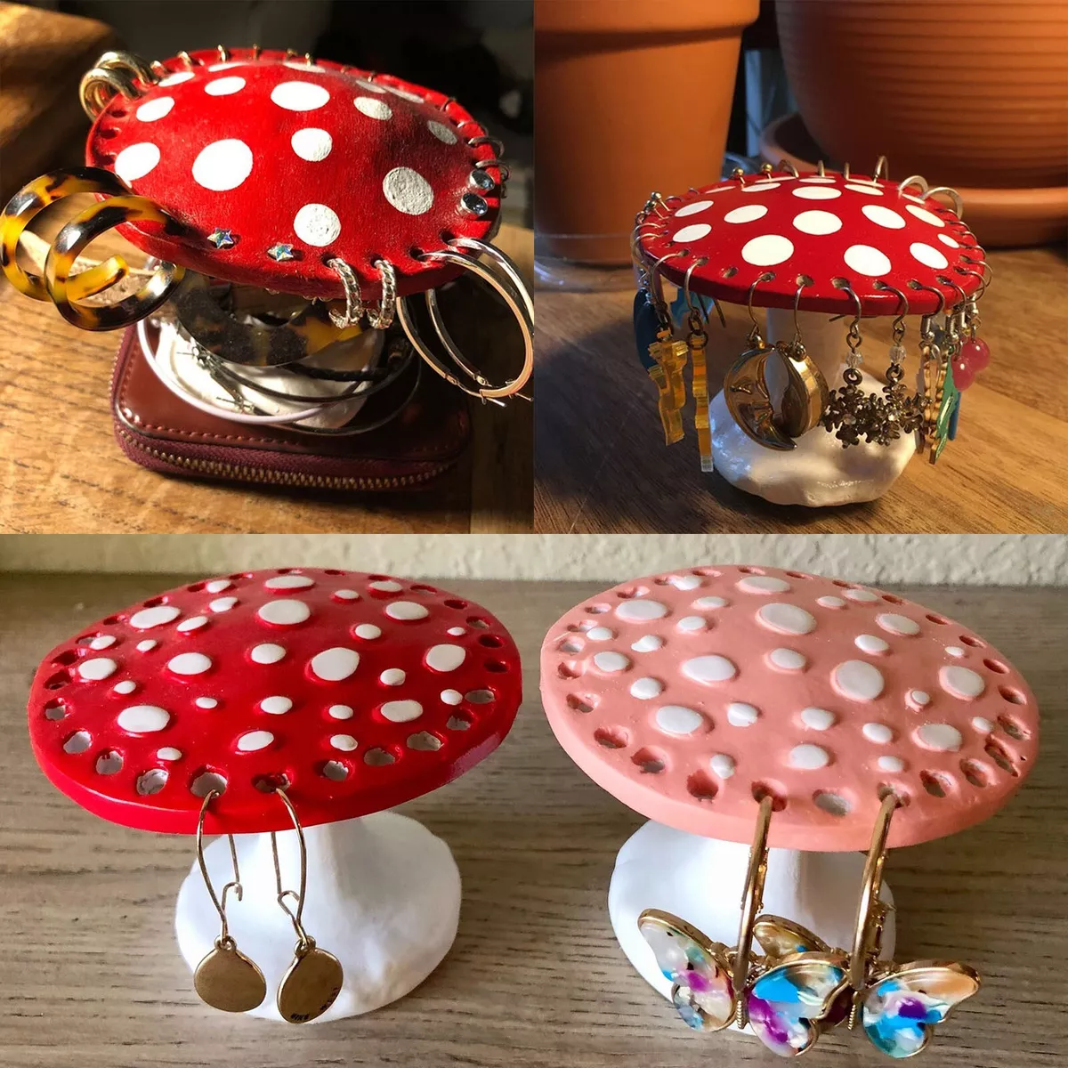 Clay mushroom earring deals holder