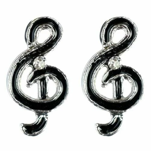 Orecchini di bigiotteria nero smalto