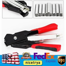 Type M Nail Ring Pliers Hog Ring Pliers w/2500 C Clips Set Seat Covers Repair US