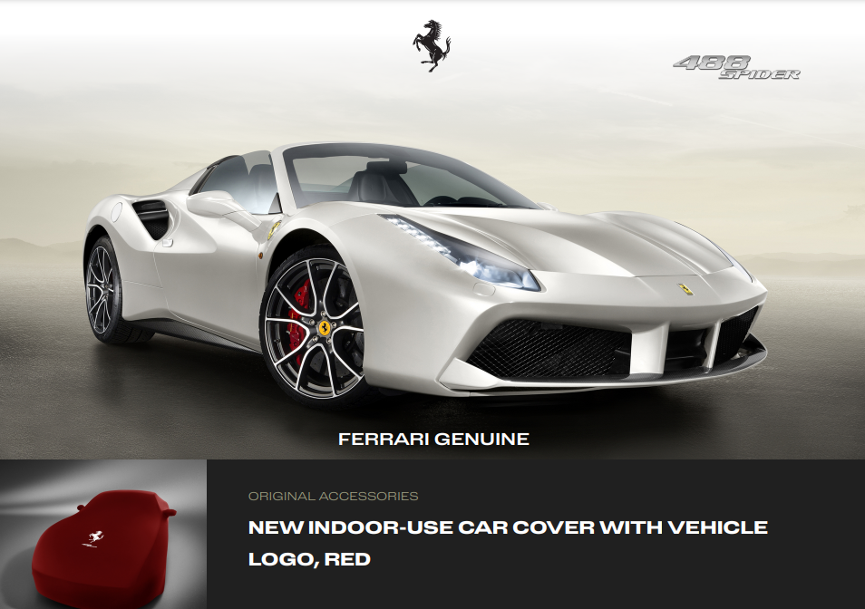 Ferrari 488 Spider Red Indoor Car Cover with logo. Genuine Ferrari | eBay