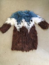 Brown Blue White Fox Fur Coat Jacket S M Fur Genuine Premium Quality Rrp £3000