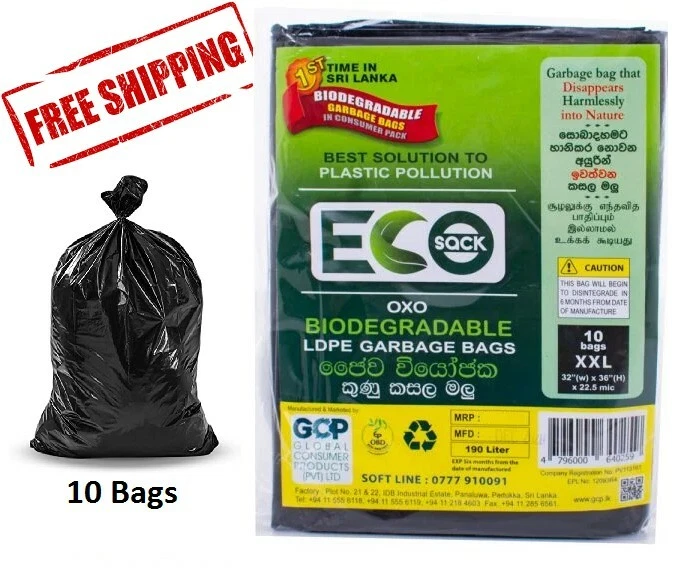 ECO Garbage Bags OXO Biodegradable XXL Disposable 10 Trash Bags for  Home,Kitchen