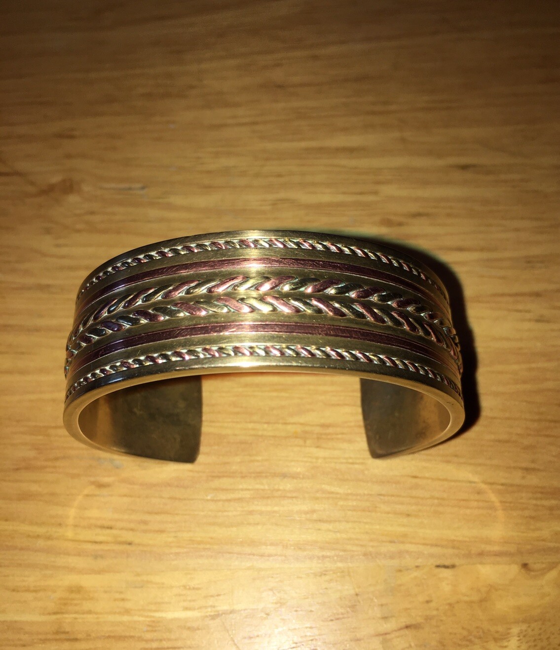 Native American Brass and Copper Cuff Bracelet Br… - image 4