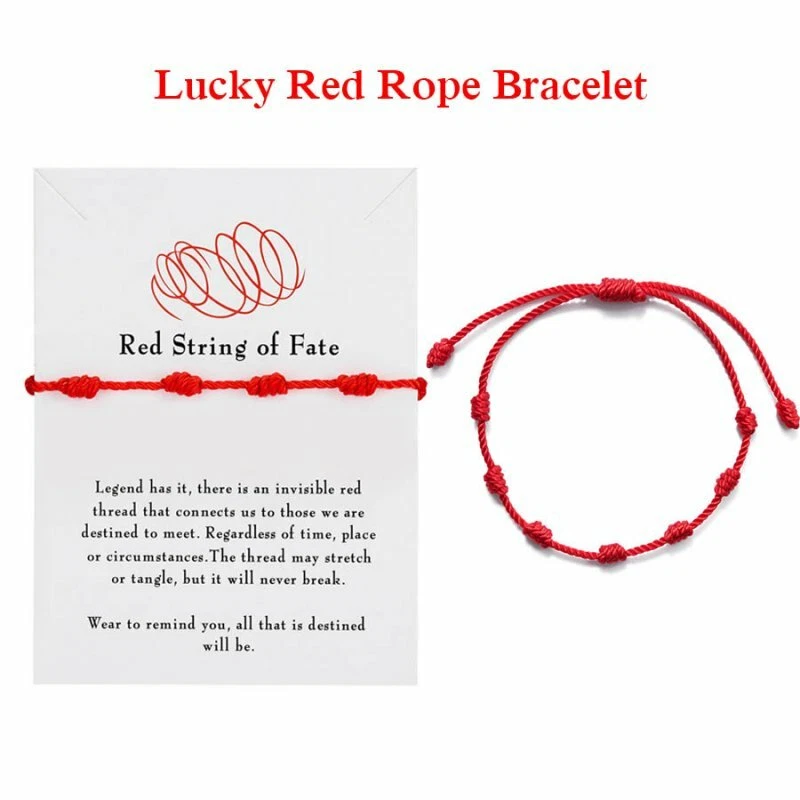 Handmade 7 Knots Colorful Strings Wish Bracelets With Instructions  Hand-knotted in USA 7 Knots Gifts by Lucky Charms USA 