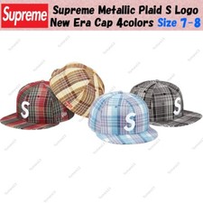 Supreme Metallic Plaid S Logo New Era Cap 4colors Size 7-8