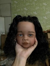 30in Unfinished Painted Reborn Baby Doll Dark Skin Girl Toddler Afro Hair Kits
