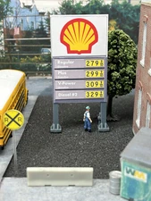 HO-1112-001-01 / 1:87 Scale Model Shell Gas Station Price Sign