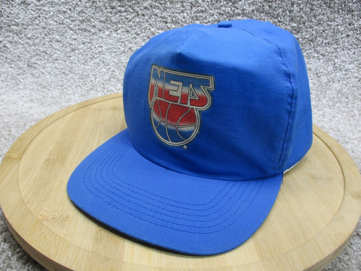 Vintage 90s NBA New Jersey Nets Hat Snapback Classic Logo Archer Blue Hat