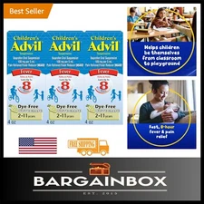 Dye-Free Children's Ibuprofen Liquid 3-Pack - Fast-Acting Pain Relief, 4 oz each