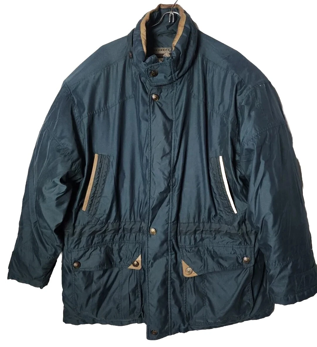 Members Only Men XL GooseDown Puffer Zip Green Coat Warm Winter Snow Cold Jacket