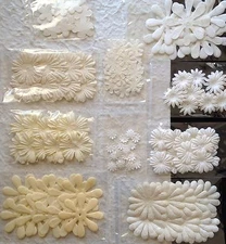 158 Flowers Petals Lot Assortment White Cream Handmade Mulberry Paper wedding 18