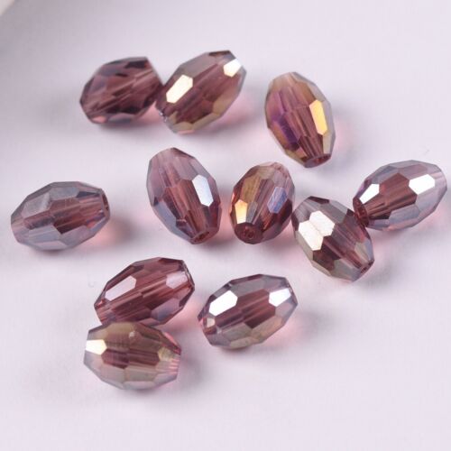 8x6mm 10x8mm 13x10mm Oval Rugby Faceted Crystal Glass Loose Beads Wholesale lot - Picture 33 of 57