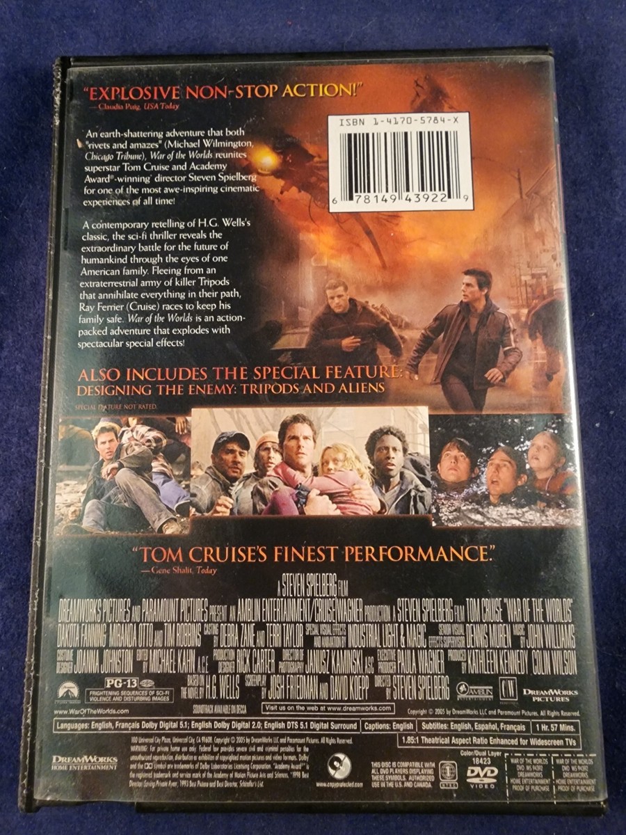 War of the Worlds Tom Cruise DVD Like New | eBay