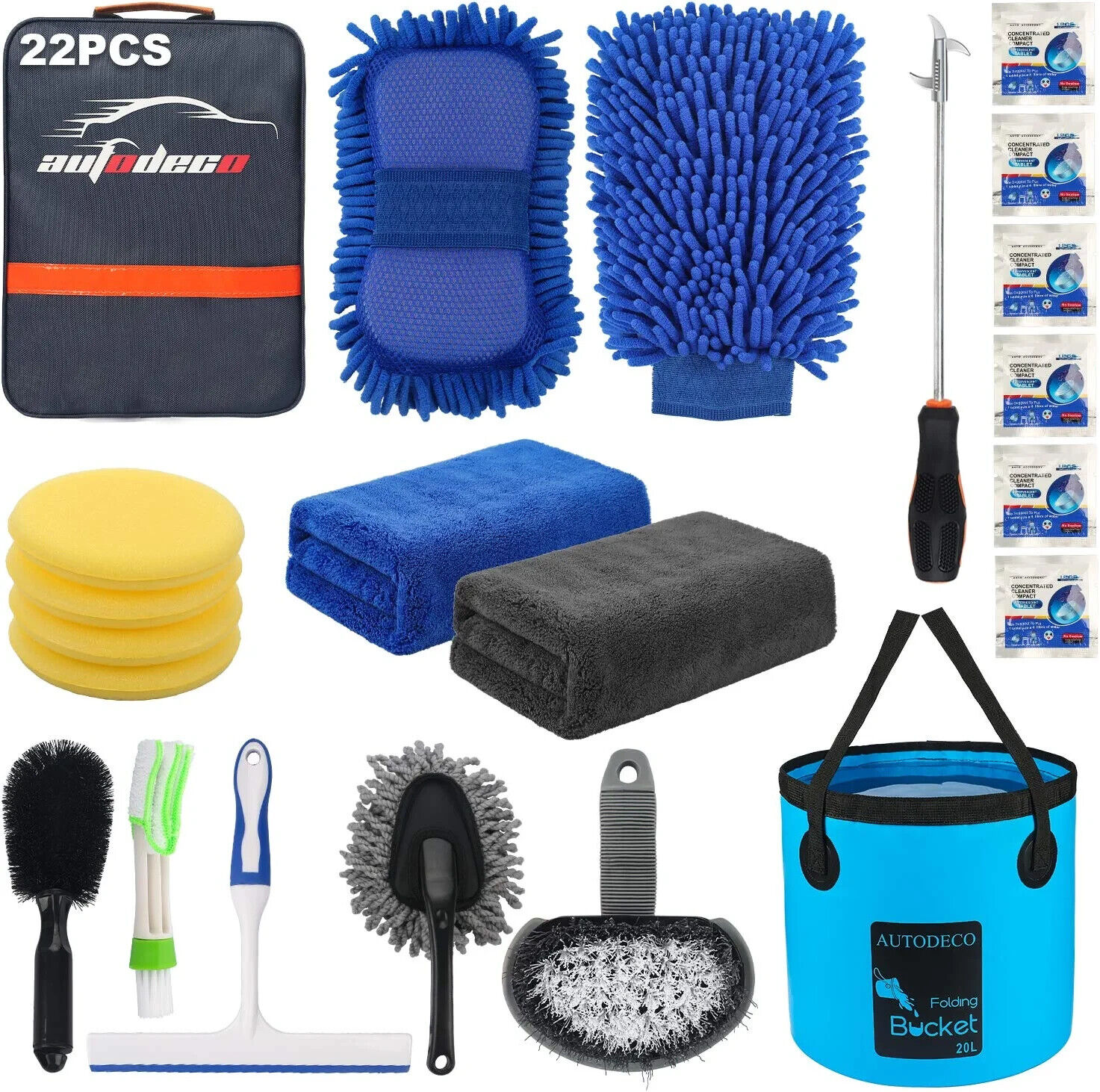 22Pcs Car Wash Cleaning Tools Kit Car Detailing Set Interior Car