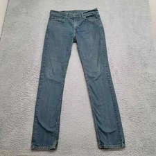 Levis Jeans Mens 32x32* Blue Denim 511 Slim Straight Distressed Cowboy Casual