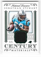 2015 NATIONAL TREASURES JONATHAN STEWART CENTURY MATERIALS EMERALD JERSEY #5/5