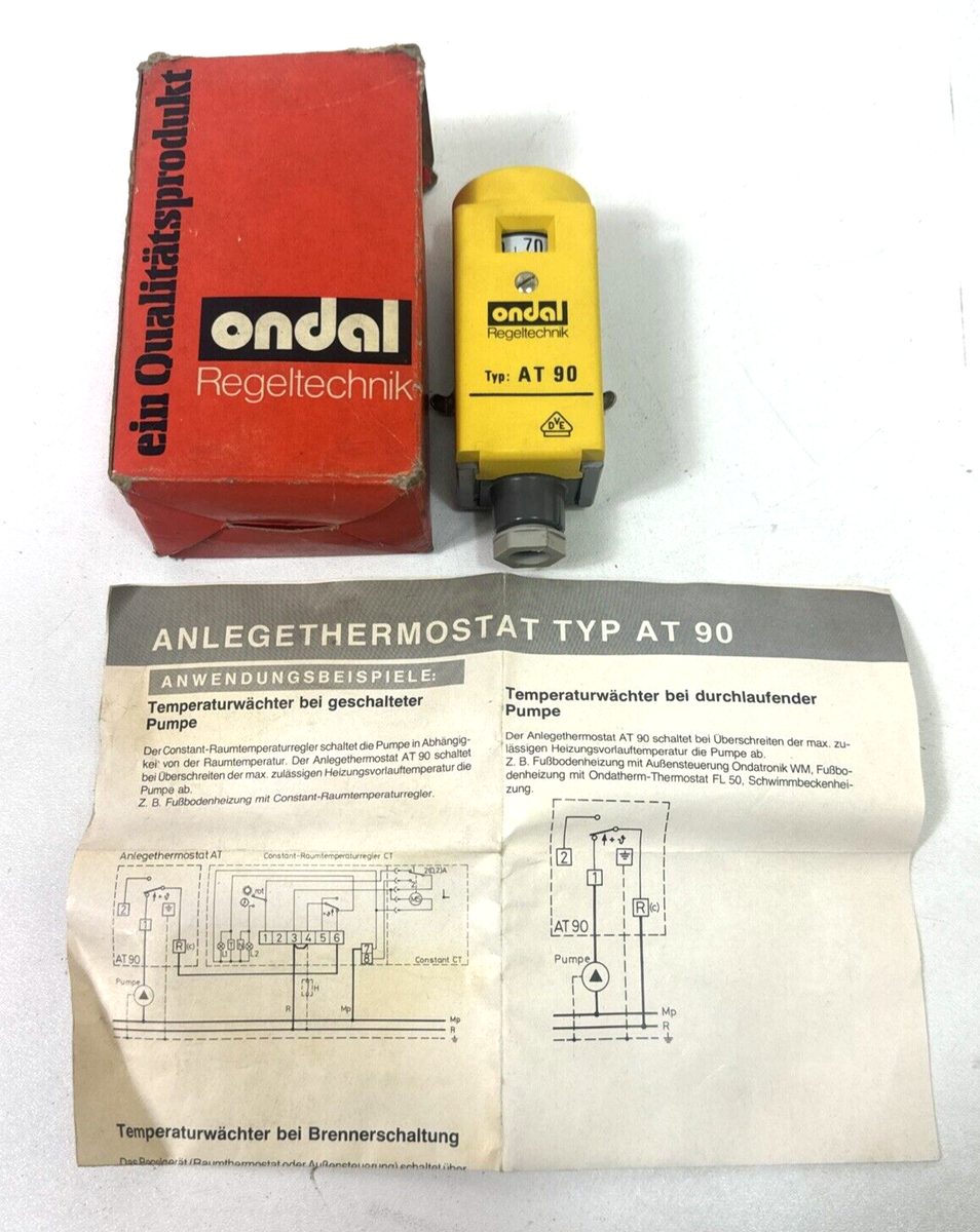Ondal Regeltechnik Typ AT 90 Anlegethermostat Temperaturwächter