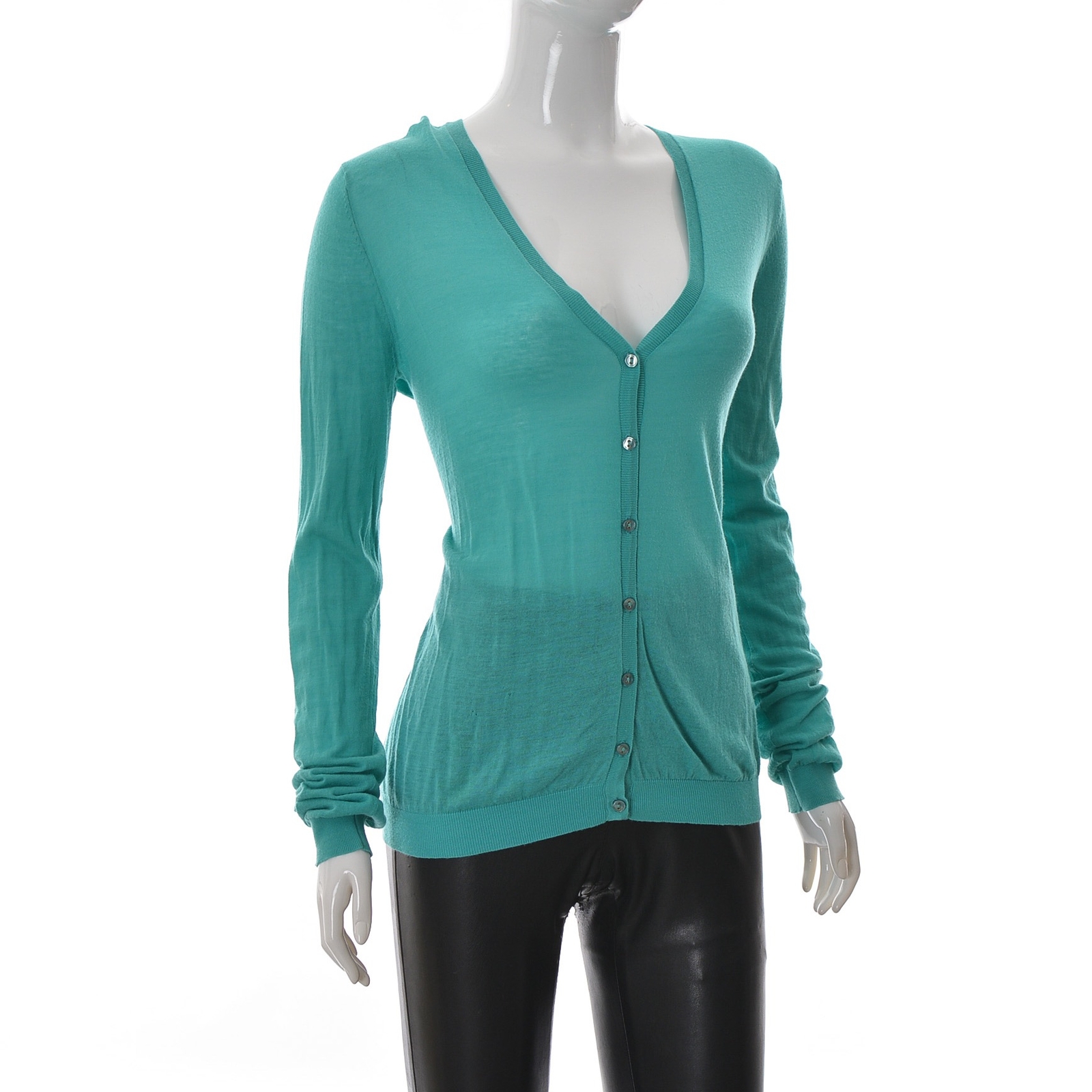 plunge neck long sleeve top