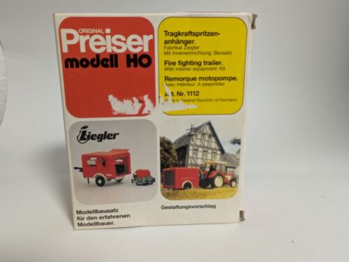 Ziegler Feuerwehr Anhänger   - Preiser HO Bausatz  1:87 - 1112   RAR - Bild 1 von 3