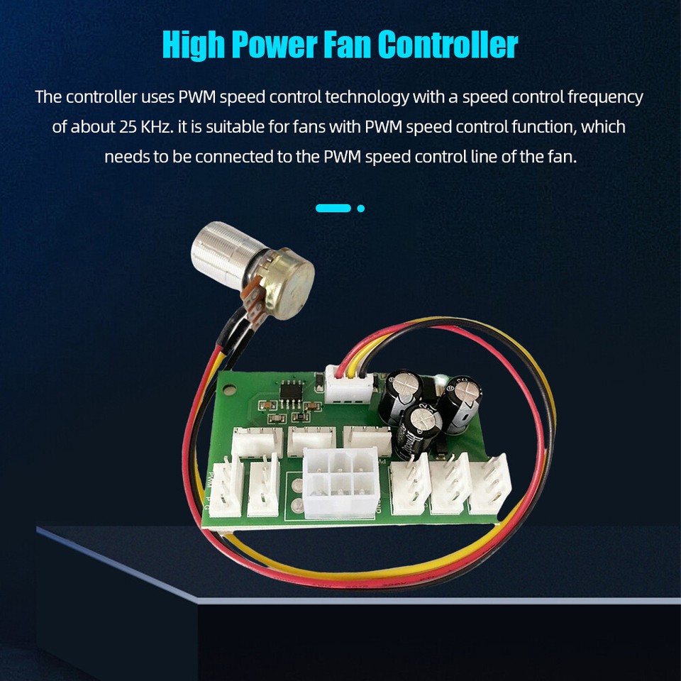 DC12V Fan Governor 3/4Wire PWM Fan Controller Board 25khz for Computer