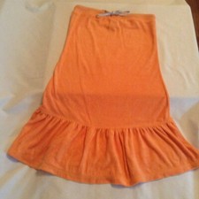 New Era Couture cover up skirt Size med orange terry cloth swimsuit sunscreen