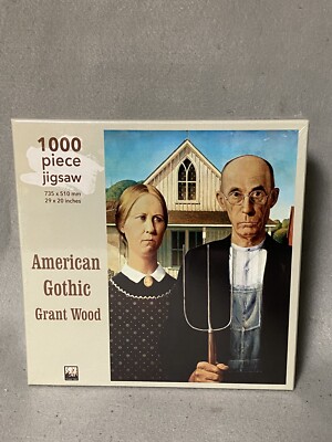 Puzzle 1000 pièces Oeuvre Grant Wood American Gothic Réaliste Vie Rurale