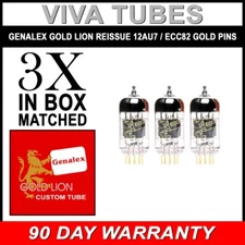 New Genalex Reissue ECC82 12AU7 Gain Matched Trio (3) GOLD PINS Vacuum Tubes