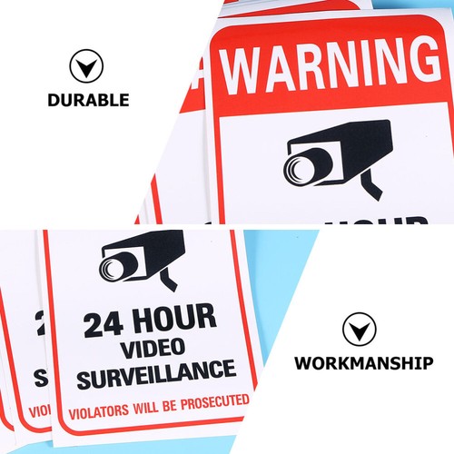 100 Pcs Monitor Warning Stickers Adhesive Video Surveillance Sign Warming - Afbeelding 2 van 12