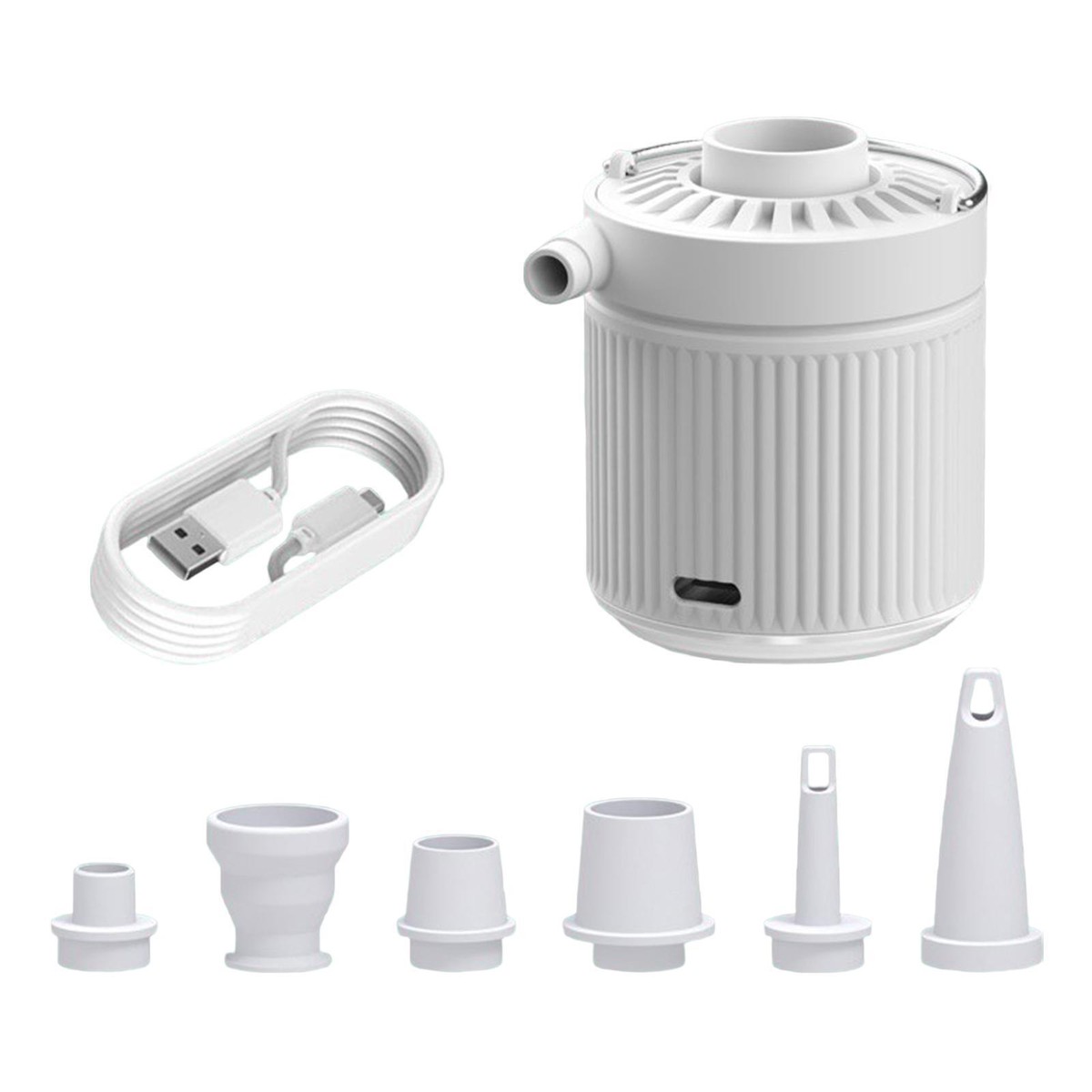 Electric Air Pump By SUNNYLiFE - AC-Powered Inflator For Pool Floats, With 3 Nozzle Sizes (White) - View #4