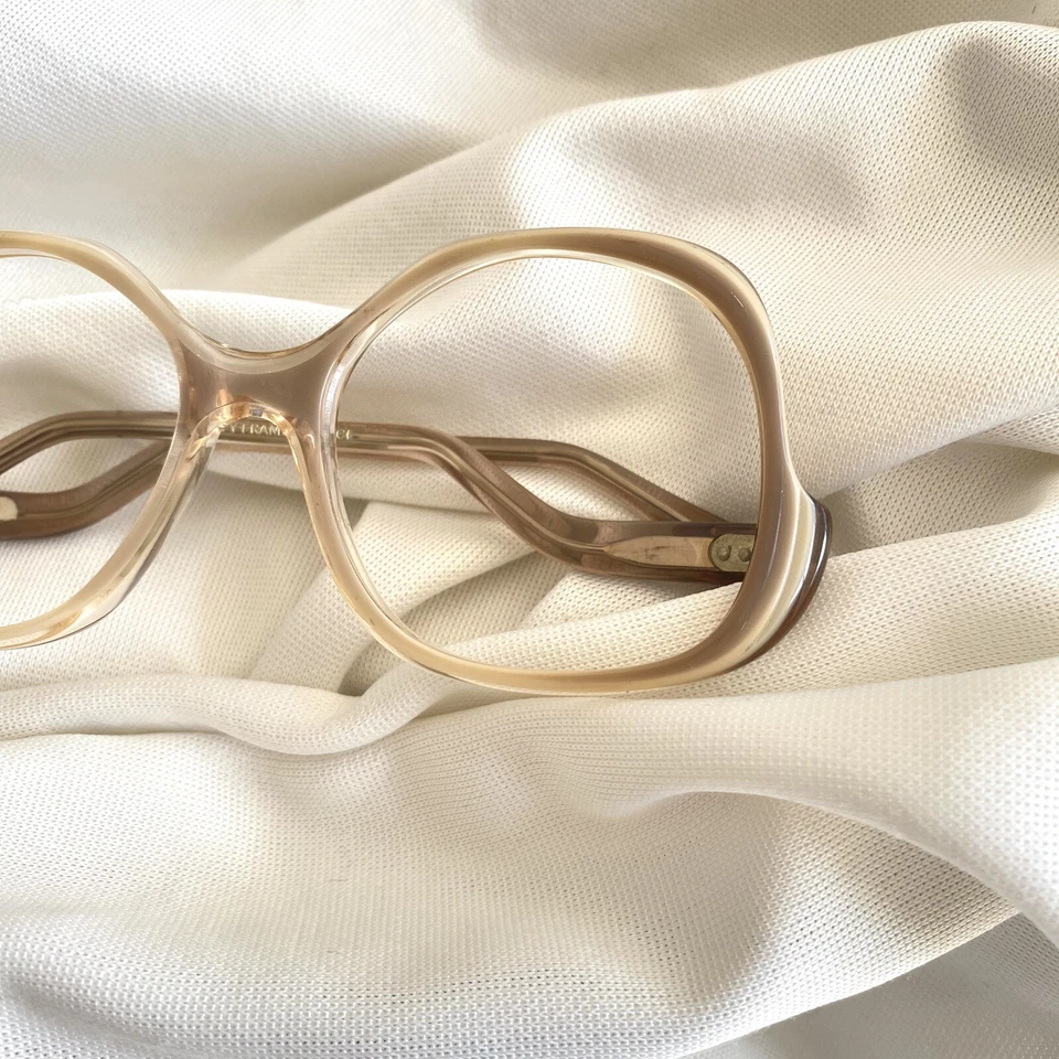 Винтажные 70-х 80-х годов падение руки очки оправы негабаритный хипстер коричневый ОПРАВА французский - Изображение 2 из 4