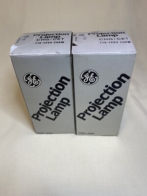 2 GE Projection Lamps Bulbs CHG CET 115-125V 200W General Electric CHG/CET