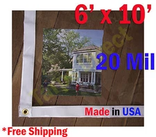 6 ft x 10 ft Clear 20 mil Vinyl Tarp Waterproof Curtain Porch Patio Enclosure