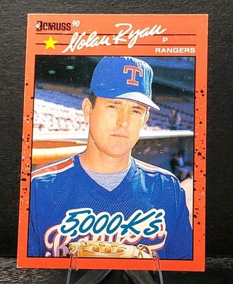 1990 Donruss #659 Nolan Ryan RANGERS HOF'er 5000K's baseball card EX/NM