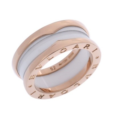 BVLGARI Damen Ring 12 18K Rotgold PG/Weiße Keramik B.ZERO1 Ring #52