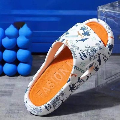 Lässige Unisex Hausschuhe bedrucktes Design Nylon Obermaterial Gummisohle Indoor Outdoor