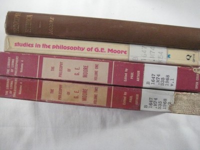 Lot 4 books G. E. Moore British philosophy Principia Ethica Studies ex. library