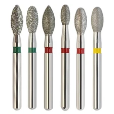 Dental Football Diamond Burs Red Yellow Green Multi-Use Friction Grip FG 368 379