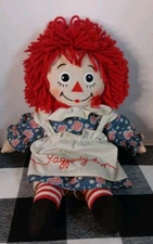Applause Raggedy Ann Cloth Plush 15" Doll Embroidered Face