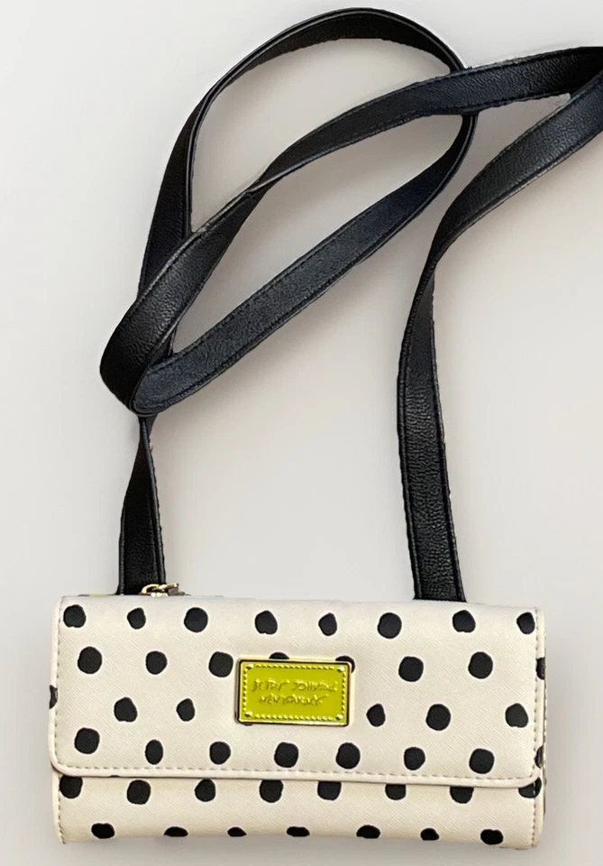 Betsey Johnson 斜挎包带钱包手拿包钱包霓虹石灰可拆卸拉链袋 — 第 3/4 张图片